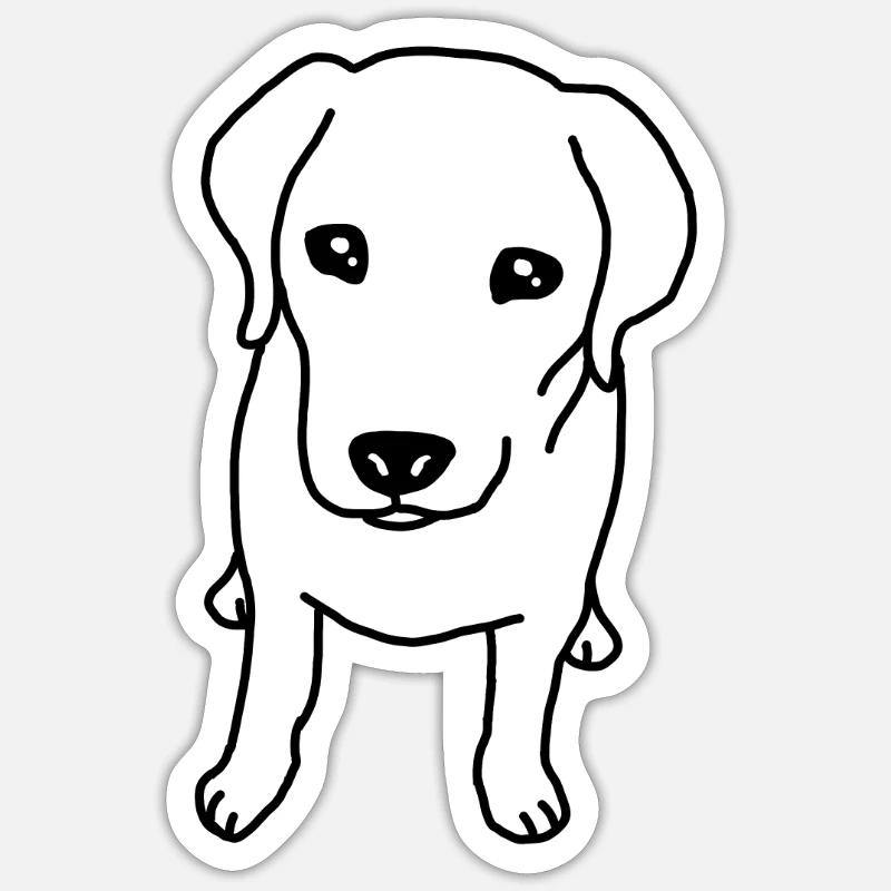 Labrador - Sticker Größe S (10 x 10 cm) - Mattweiß