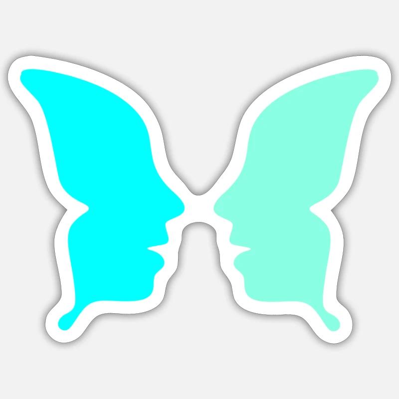 Illusione ottica - Sticker formato S (10 x 10 cm) - bianco opaco