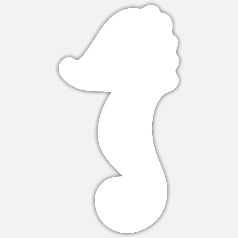 hippocampe - Sticker taille S (10 x 10 cm) - blanc mat