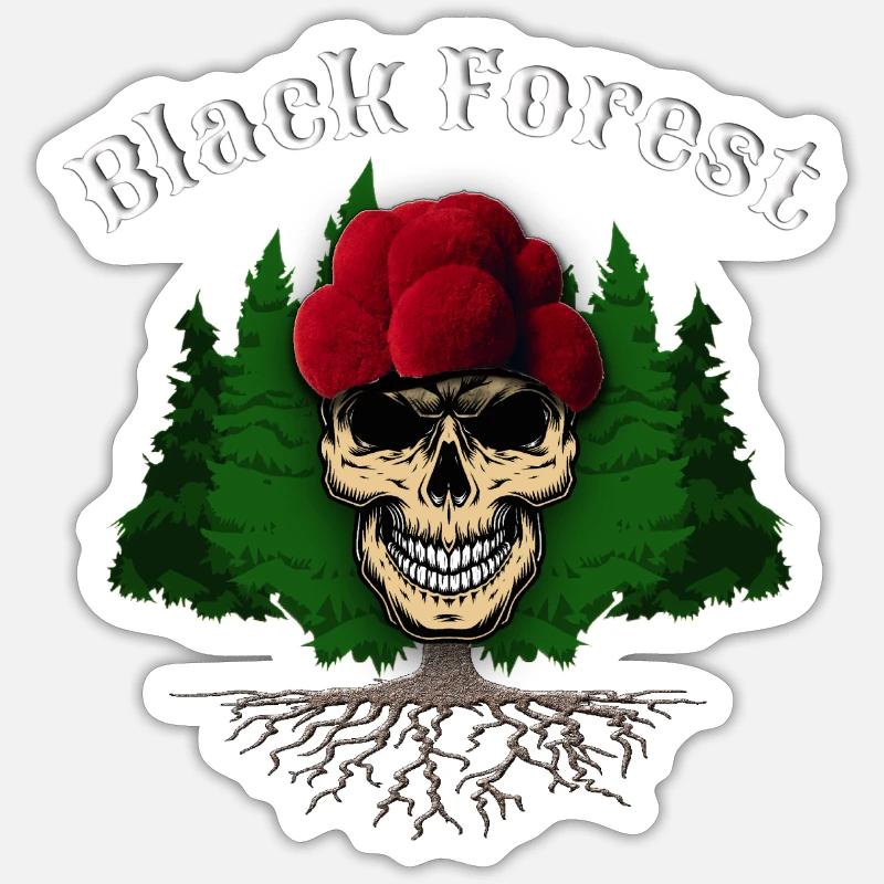 Black forest Tobera Style - Sticker Größe S (10 x 10 cm) - Mattweiß