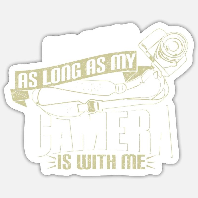 Cadeau de caméra photographe - Sticker taille S (10 x 10 cm) - blanc mat