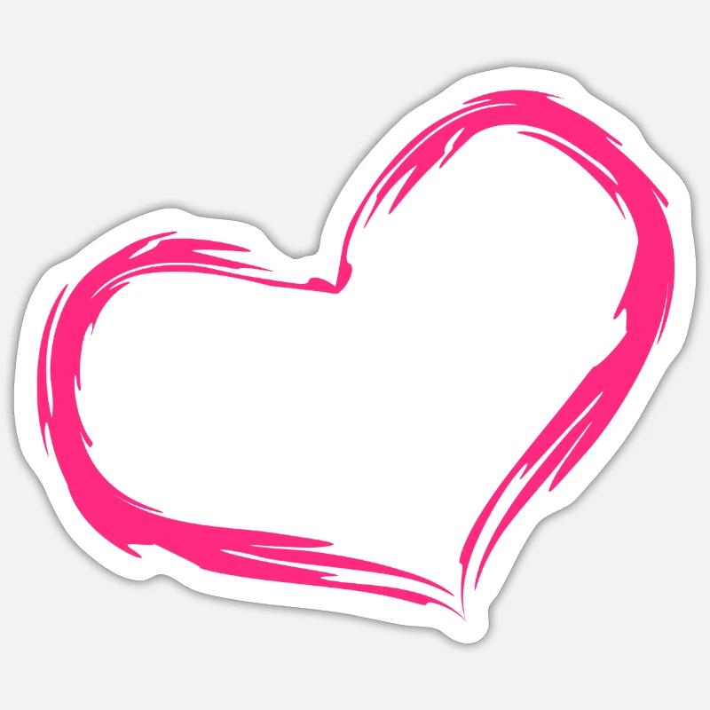 Herz Rosa Geschenk Liebe - Sticker Größe S (10 x 10 cm) - Mattweiß