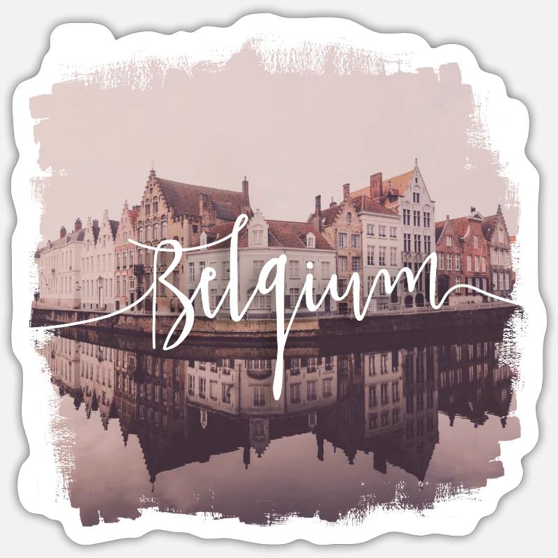 Belgium - Sticker size S (10 x 10 cm) - white matte