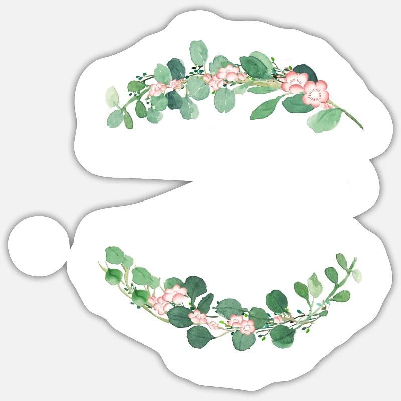 eukalyptus_wreath - Sticker taille S (10 x 10 cm) - blanc mat