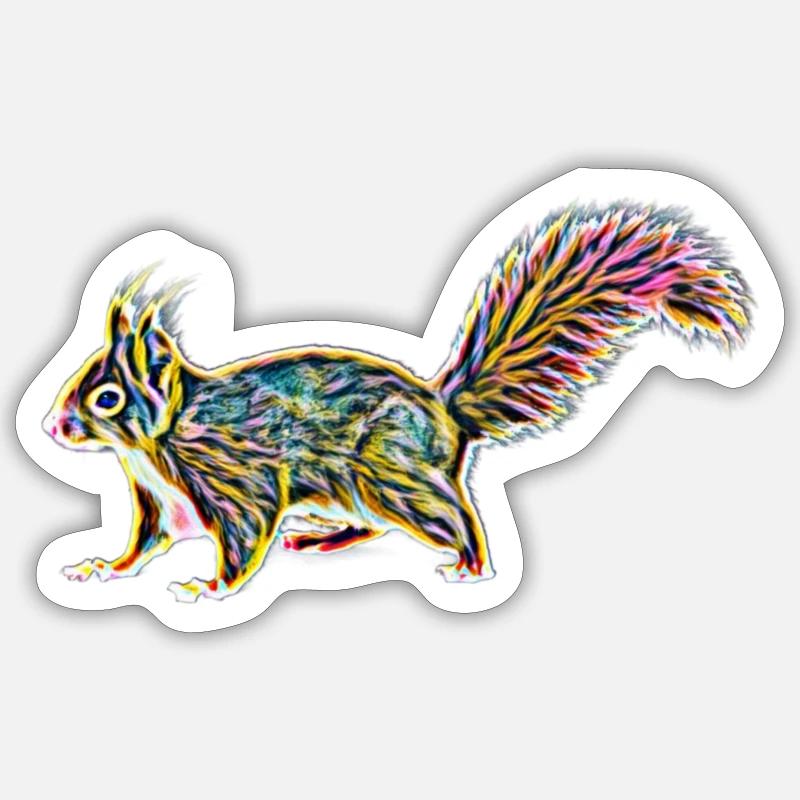 Eichhörnchen - Sticker Größe S (10 x 10 cm) - Mattweiß