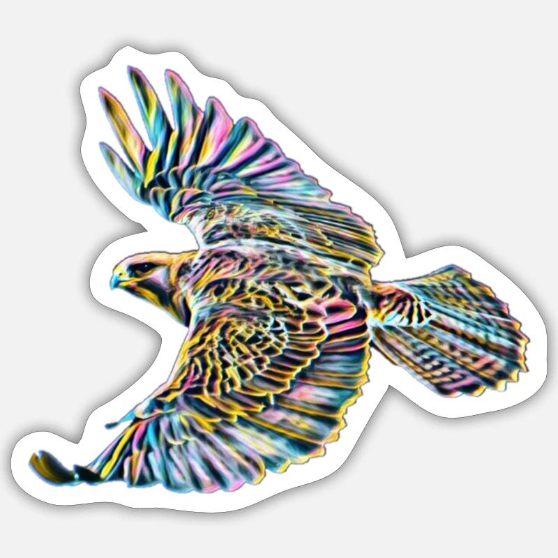 Faucon - Sticker taille S (10 x 10 cm) - blanc mat