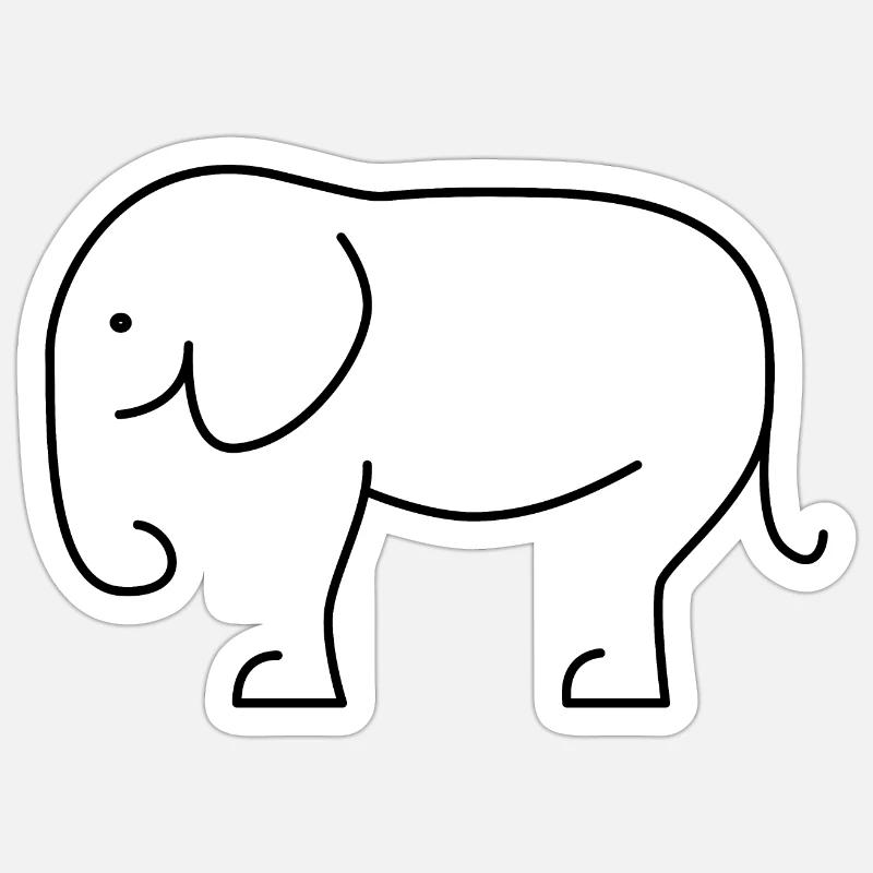 Elefant Sticker Größe S (10 x 10 cm)