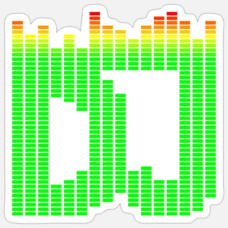 DJ Musik Equalizer - Sticker Größe S (10 x 10 cm) - Mattweiß