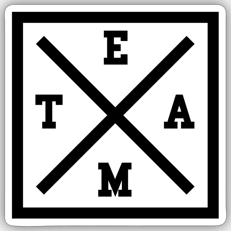 TEAM x LOGO - Sticker Größe S (10 x 10 cm) - Mattweiß