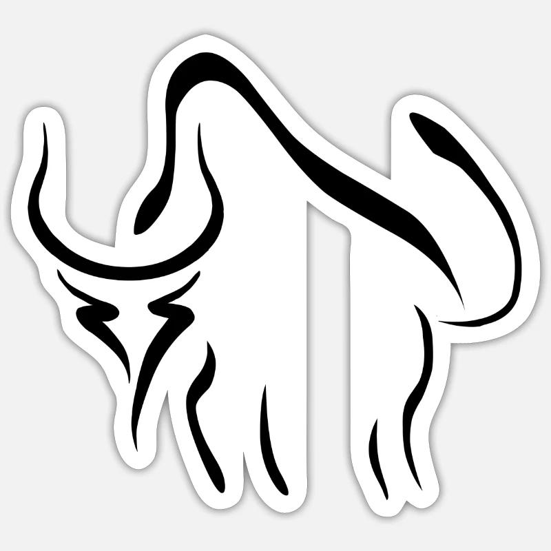 buffle - Sticker taille S (10 x 10 cm) - blanc mat