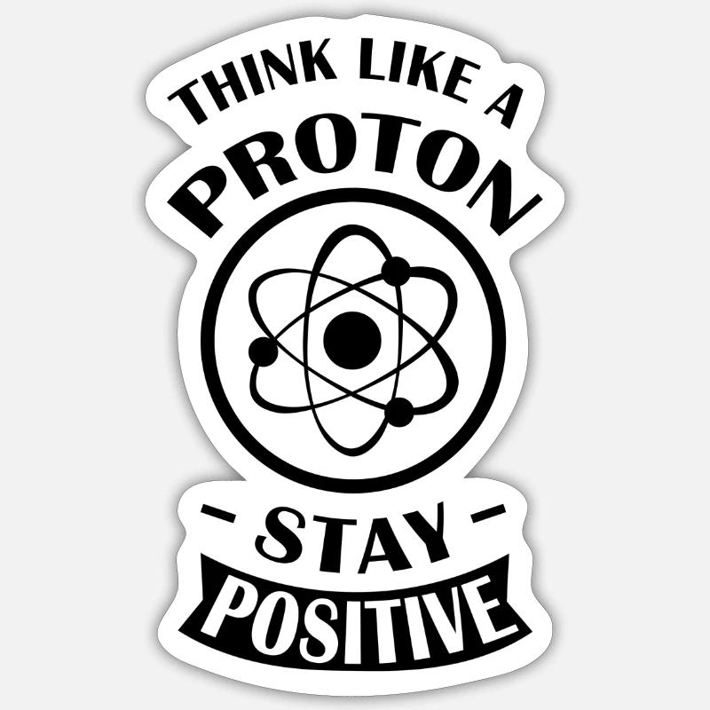 Positives proton atom - Sticker Größe S (10 x 10 cm) - Mattweiß