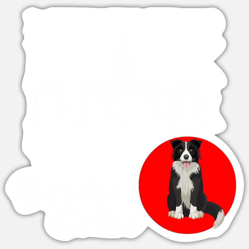 Border Collie - Sticker taille S (10 x 10 cm) - blanc mat