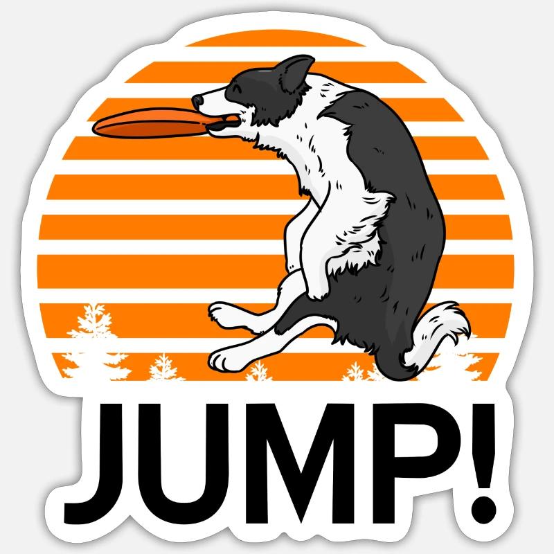 Border Collie - Sticker taille S (10 x 10 cm) - blanc mat