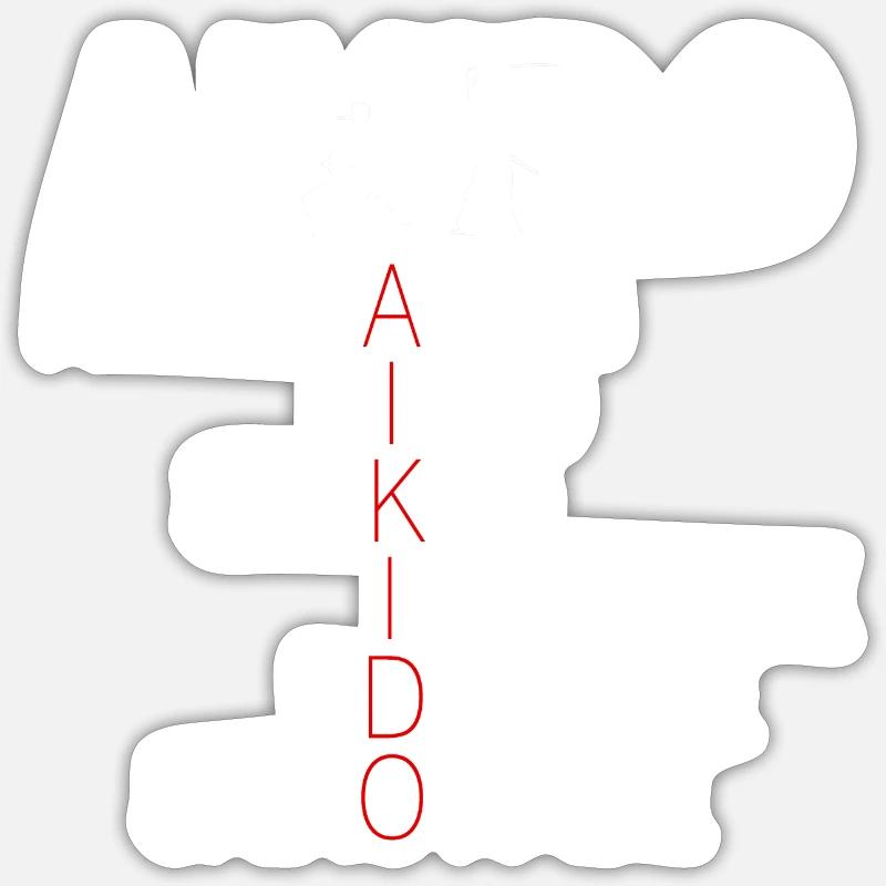 Aikido - Sticker Größe S (10 x 10 cm) - Mattweiß