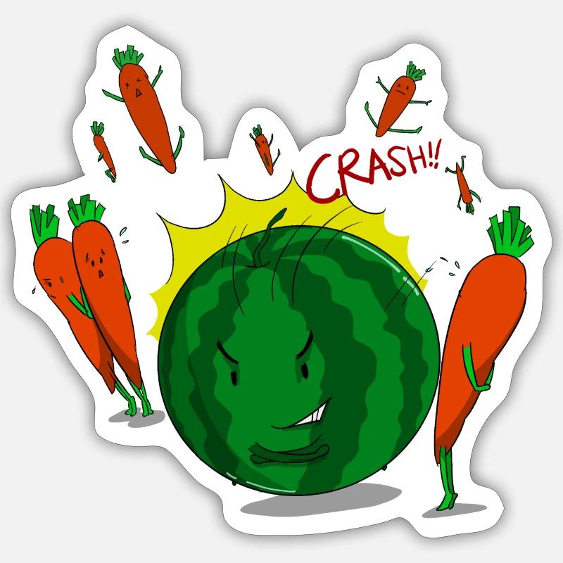 Melon bowling - Sticker taille S (10 x 10 cm) - blanc mat