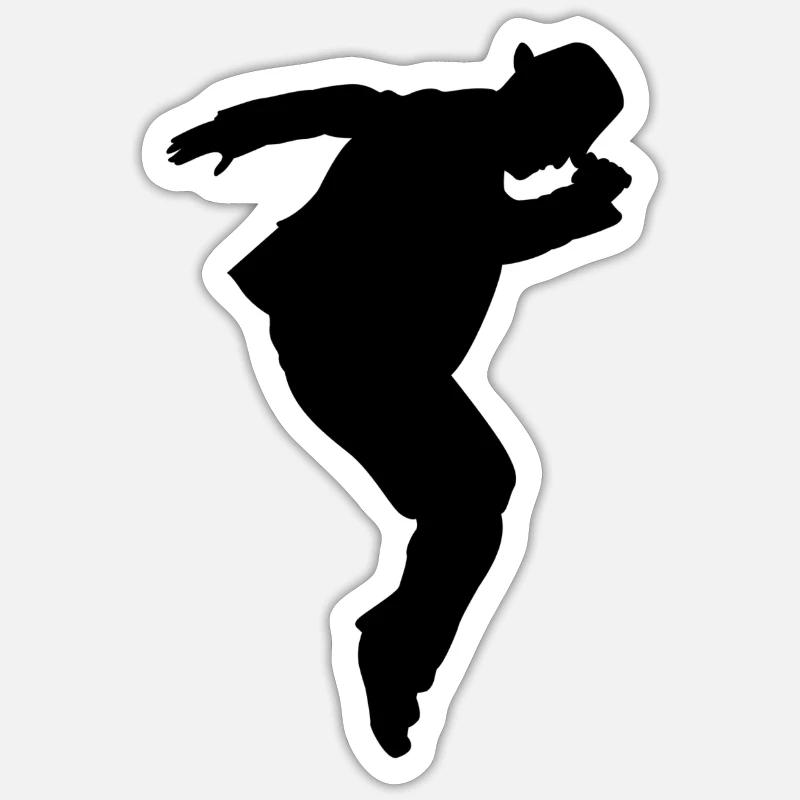 danseur - Sticker taille S (10 x 10 cm) - blanc mat