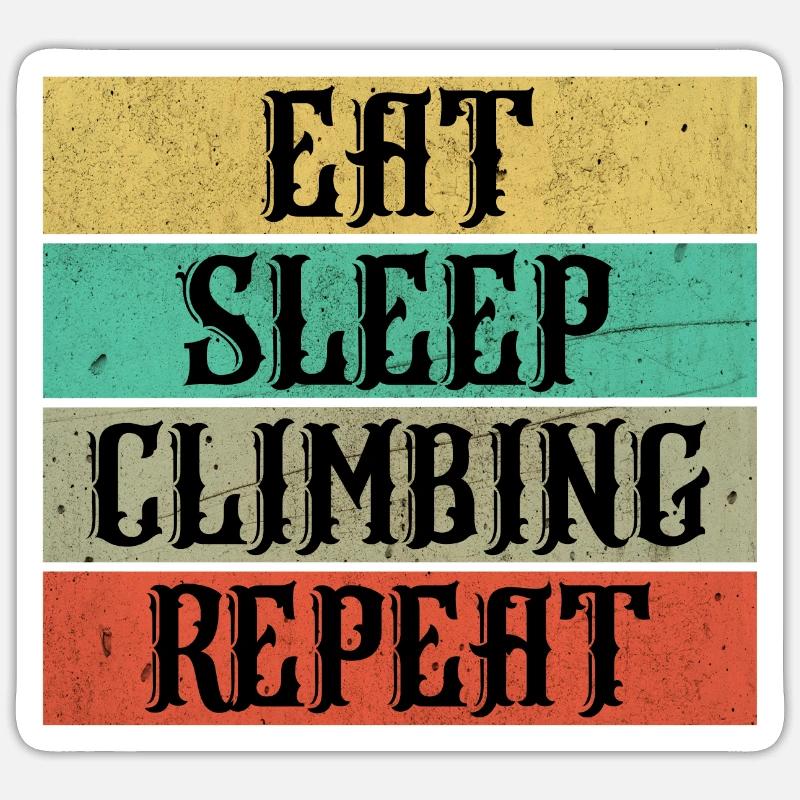 Climbing Klettern - Sticker Größe S (10 x 10 cm) - Mattweiß