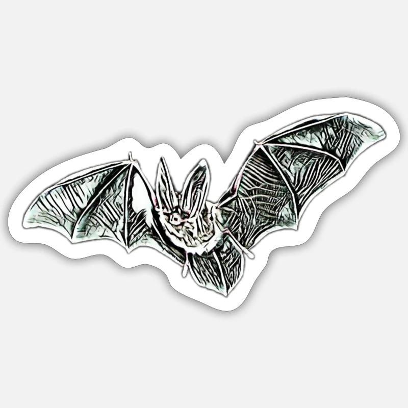 bat - Sticker size S (10 x 10 cm) - white matte
