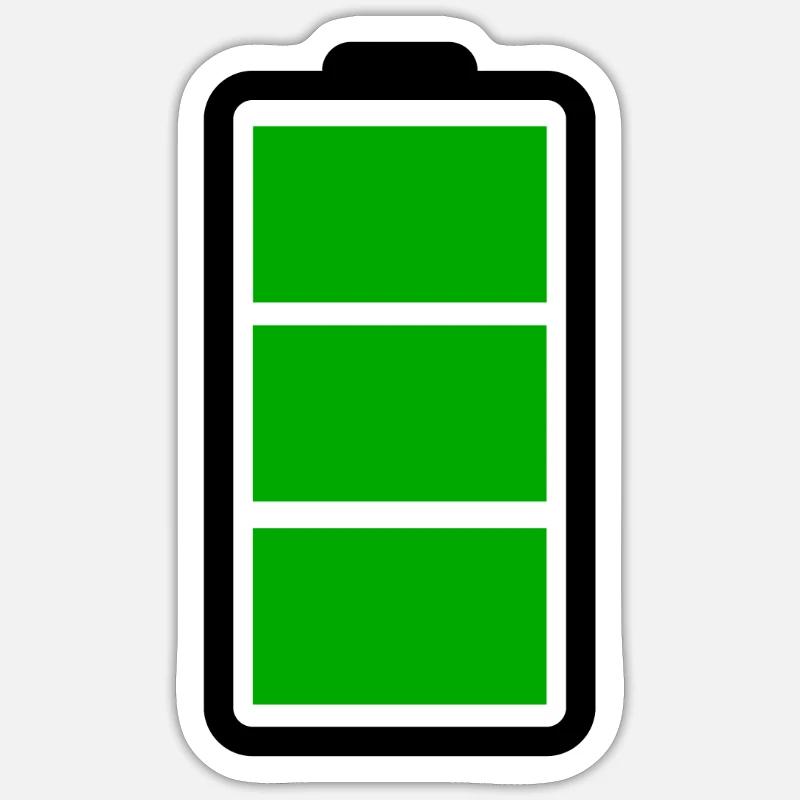Battery full - Sticker size S (10 x 10 cm) - white matte