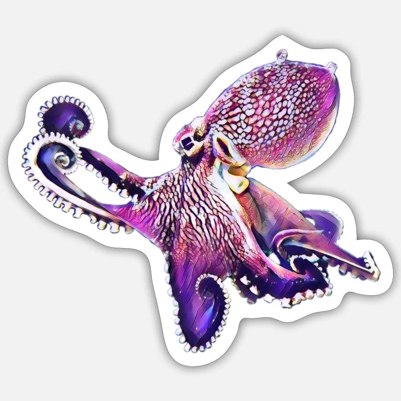 Octopus - Sticker size S (10 x 10 cm) - white matte