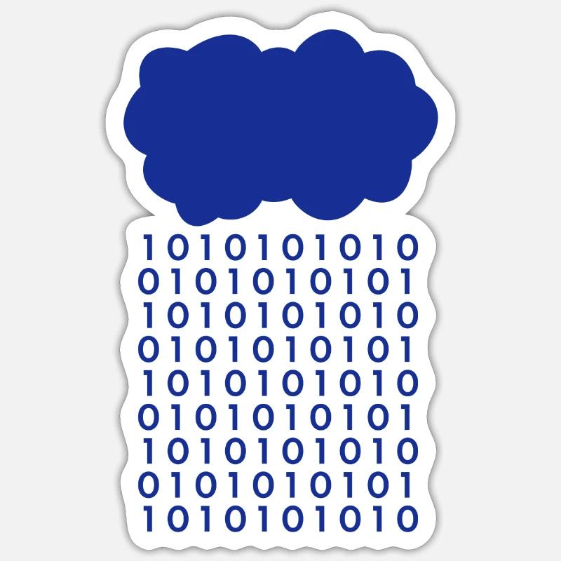 Bit Regen Wolke Informatiker - Sticker Größe S (10 x 10 cm) - Mattweiß