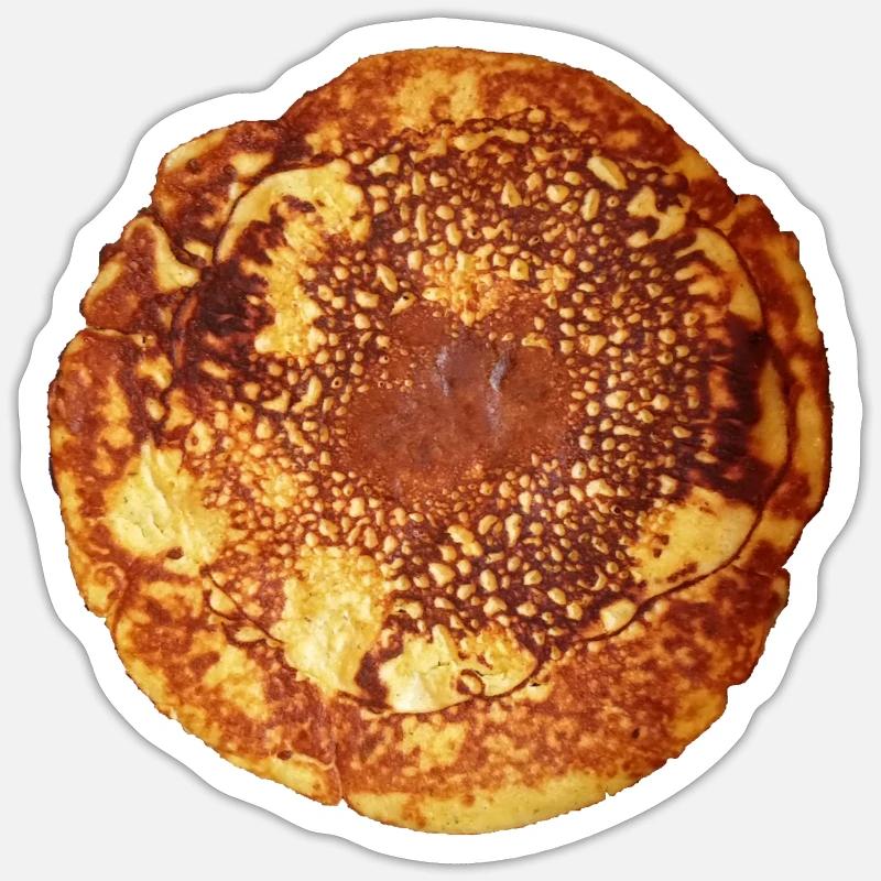 Pfannkuchen - Eierkuchen - Sticker Größe S (10 x 10 cm) - Mattweiß