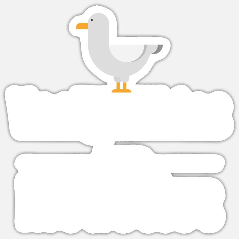Vos gueules les mouettes - Sticker taille S (10 x 10 cm) - blanc mat