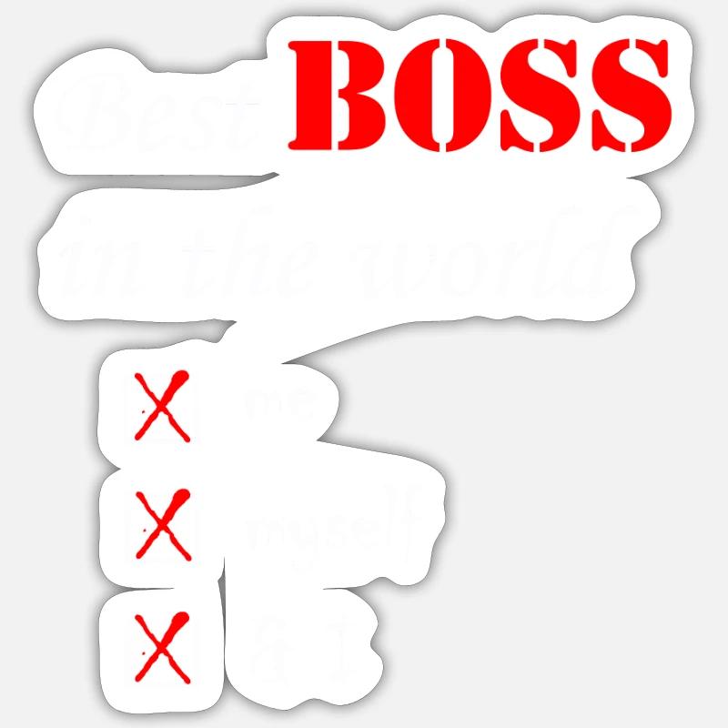 Verdens bedste chef - Sticker størrelse S (10 x 10 cm) - mat hvid