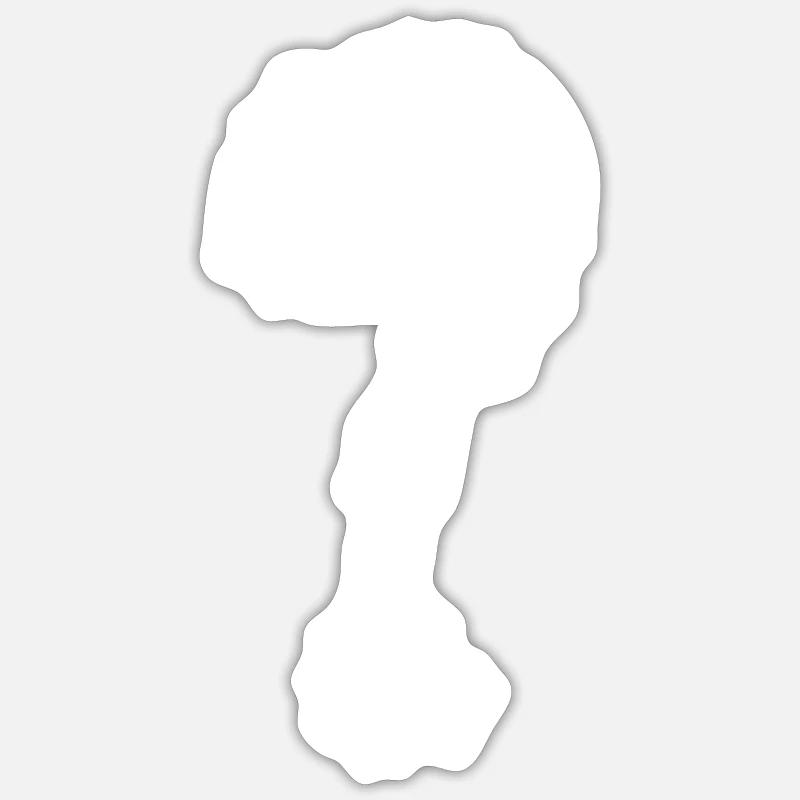 Point d'interrogation blanc - Sticker taille S (10 x 10 cm) - blanc mat