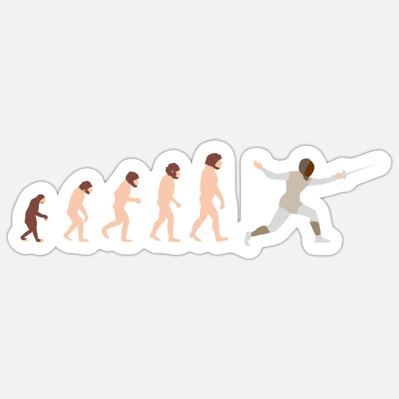 Evolution fencing Funny gift idea Sticker size S (10 x 10 cm)