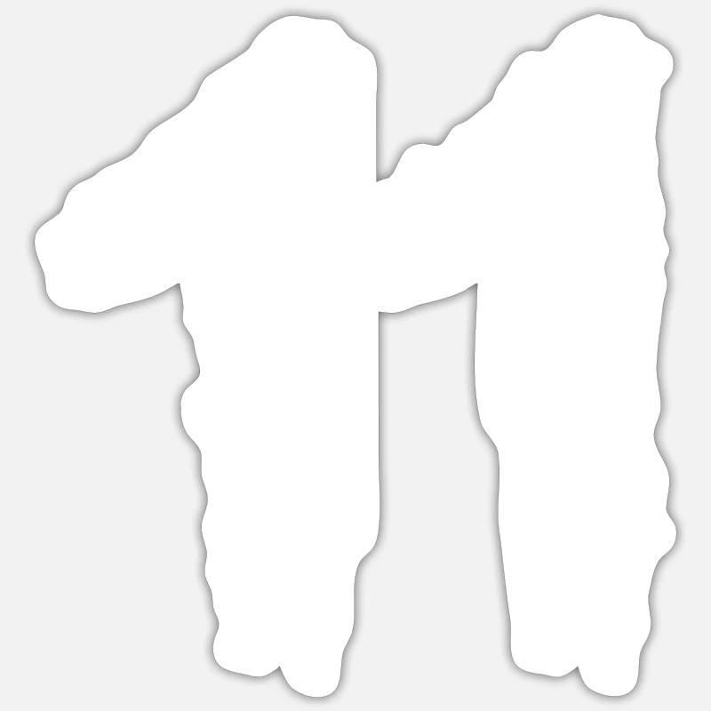 Numero 11 - Sticker formato S (10 x 10 cm) - bianco opaco