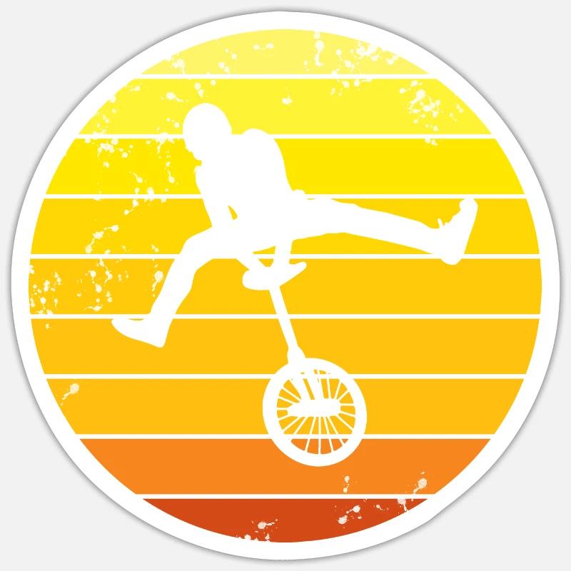 Monocycles cadeau - Sticker taille S (10 x 10 cm) - blanc mat