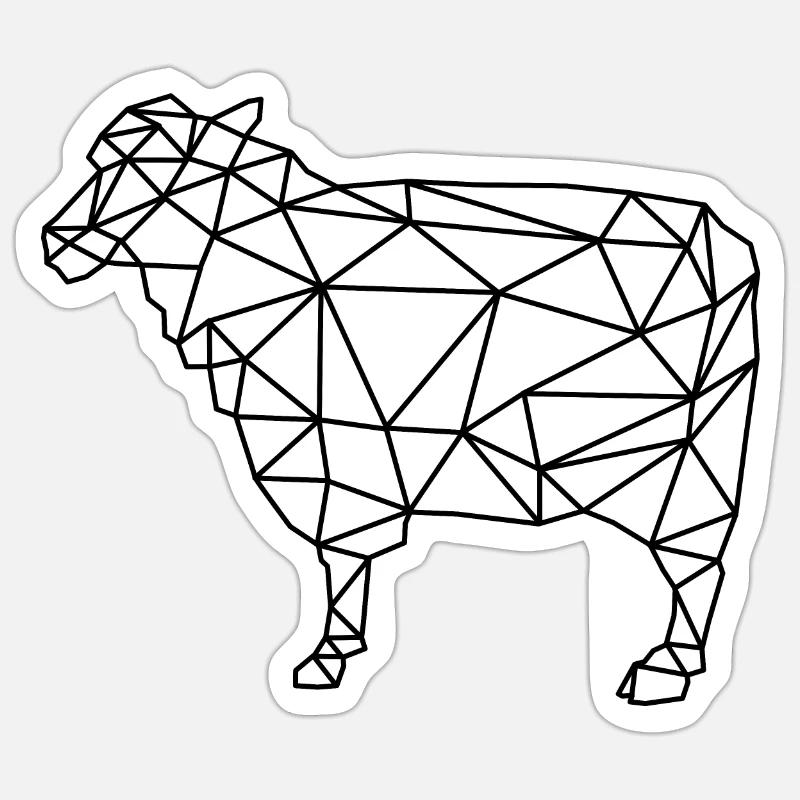 mouton - Sticker taille S (10 x 10 cm) - blanc mat