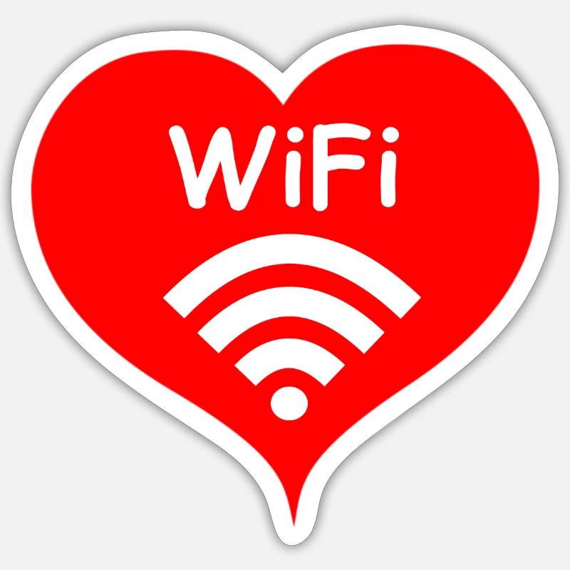 amore wifi - Sticker formato S (10 x 10 cm) - bianco opaco