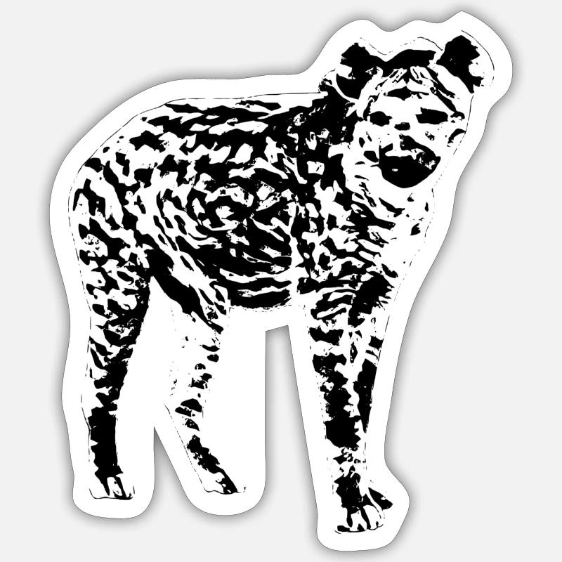 Hyäne - Sticker Größe S (10 x 10 cm) - Mattweiß