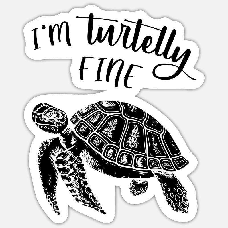 Turtle Turtle Gift Idea Turtle Animal - Sticker size S (10 x 10 cm) - white matte