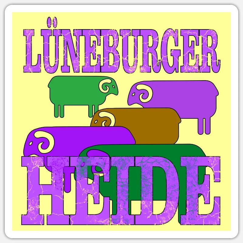 Lüneburger Heide - Sticker Größe S (10 x 10 cm) - Mattweiß