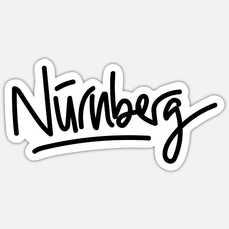 Nuremberg - écriture - Sticker taille S (10 x 10 cm) - blanc mat