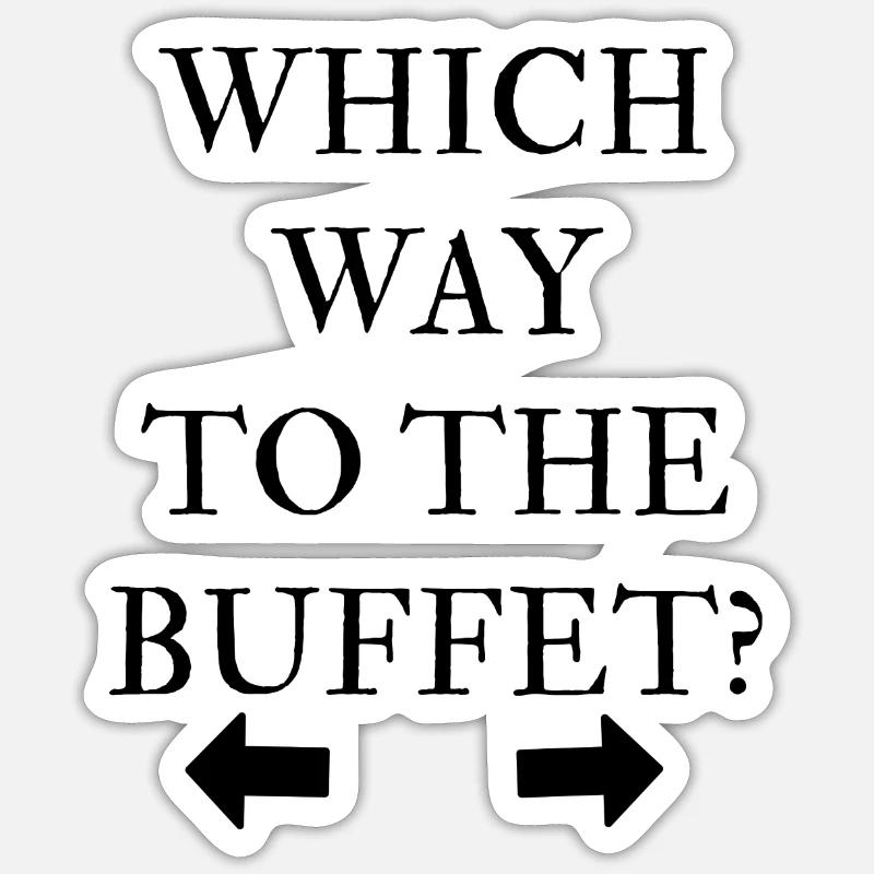 Vers le buffet - Sticker taille S (10 x 10 cm) - blanc mat