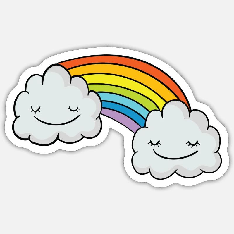 Regenbogen - Sticker Größe S (10 x 10 cm) - Mattweiß