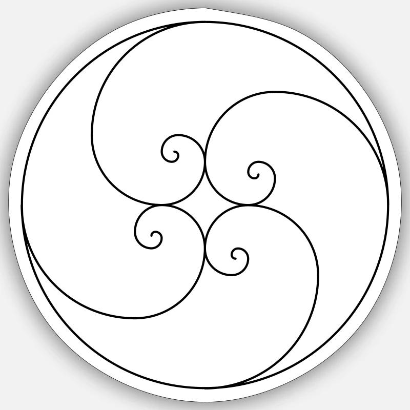 Fibonacci Spirals Golden Ratio Geometry Phi Sticker size S (10 x 10 cm)