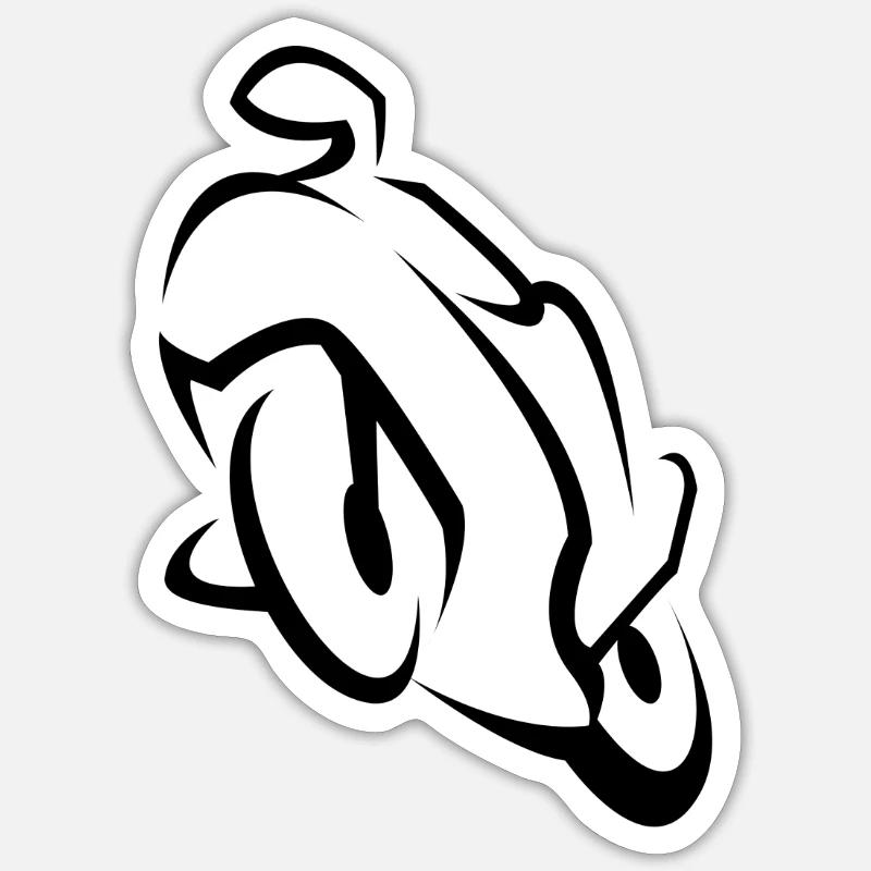 motorcycle - Sticker size S (10 x 10 cm) - white matte