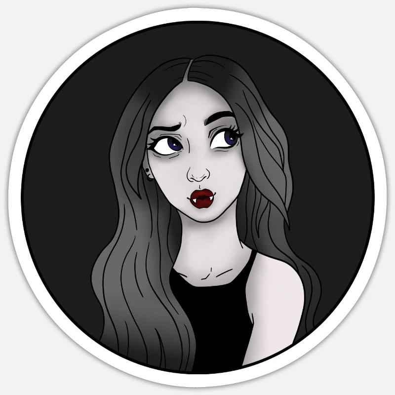 Vampires - vampire - Sticker taille S (10 x 10 cm) - blanc mat