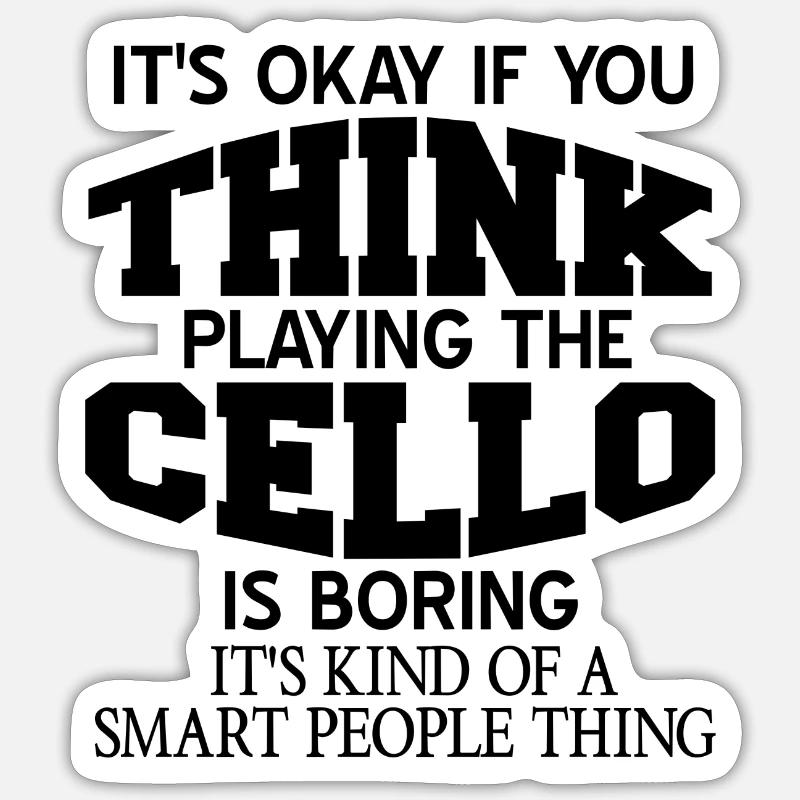 cello - Sticker size S (10 x 10 cm) - white matte