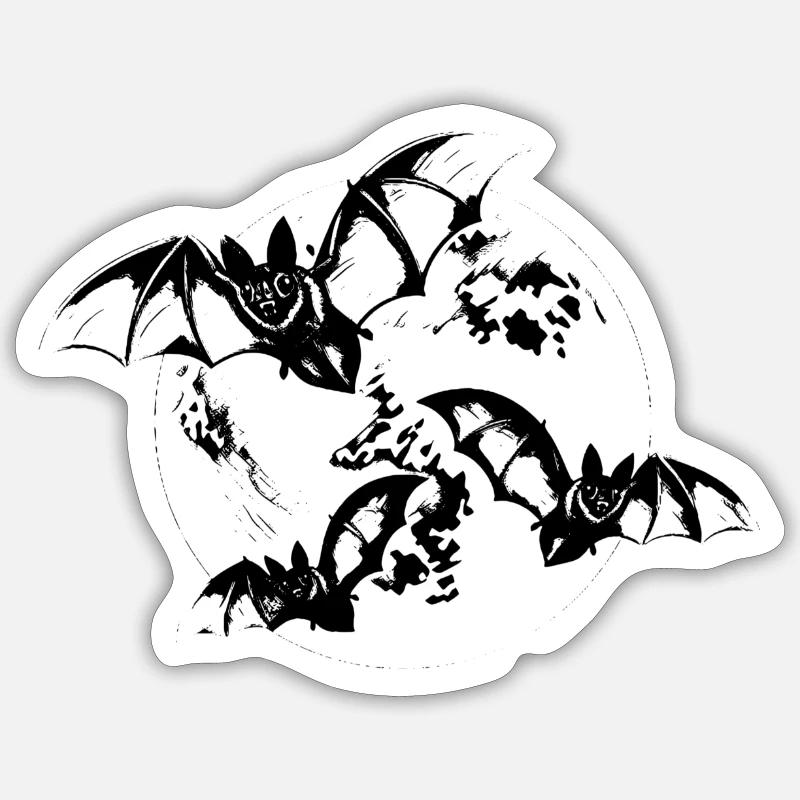 Fledermäuse - Sticker Größe S (10 x 10 cm) - Mattweiß