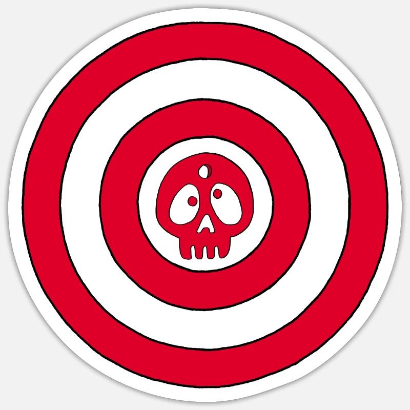 Target skull - Sticker size S (10 x 10 cm) - white matte