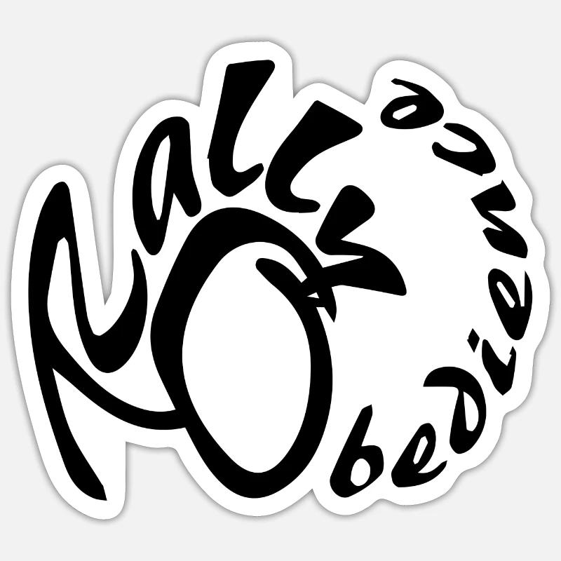 Conception d'obéissance de rallye pour le sport canin avec chien - Sticker taille S (10 x 10 cm) - blanc mat