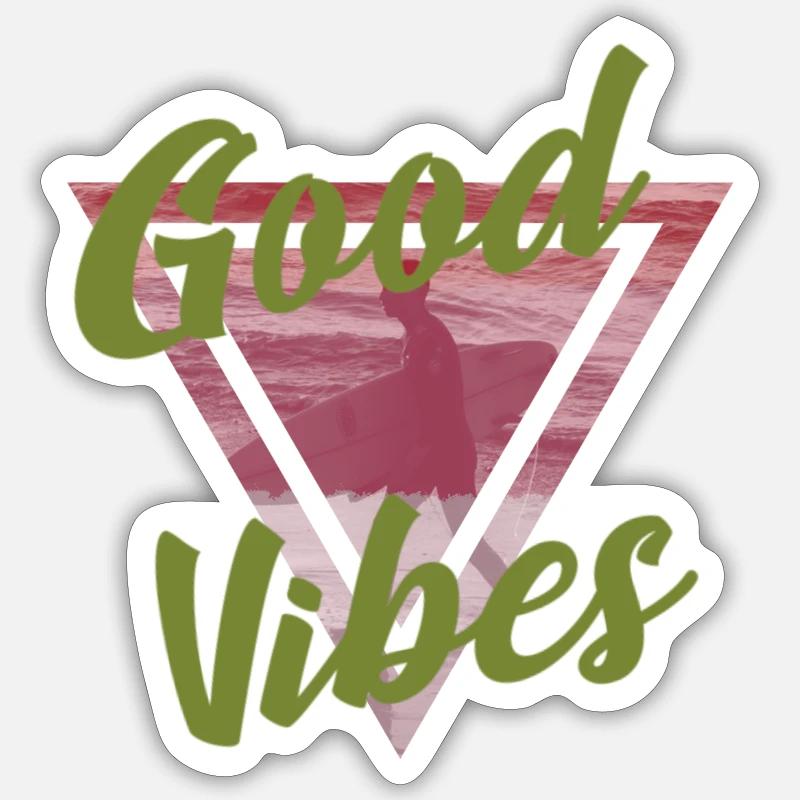 surf - Sticker taille S (10 x 10 cm) - blanc mat