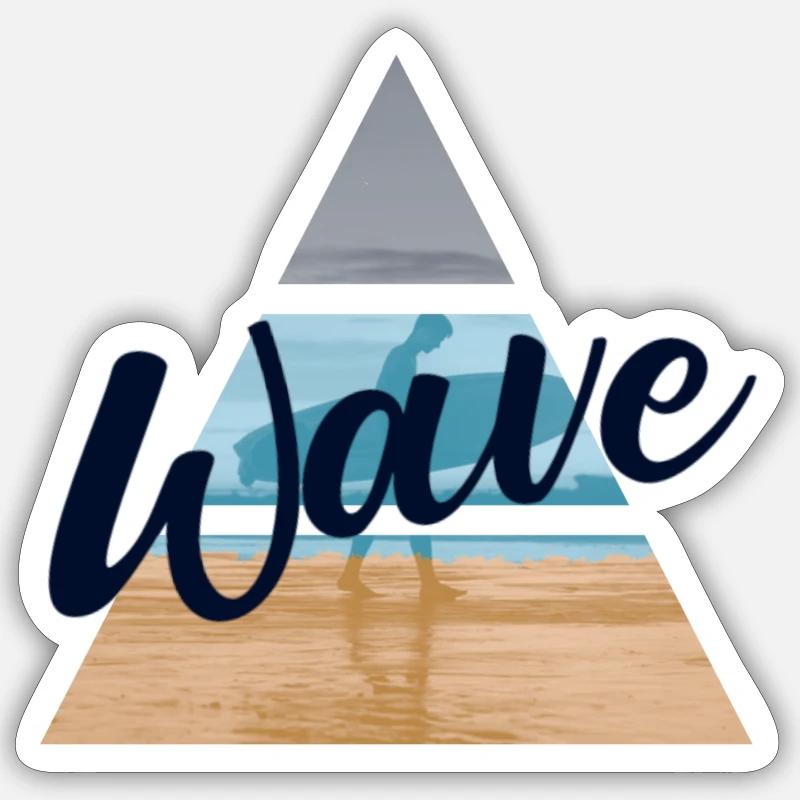 surf - Sticker taille S (10 x 10 cm) - blanc mat