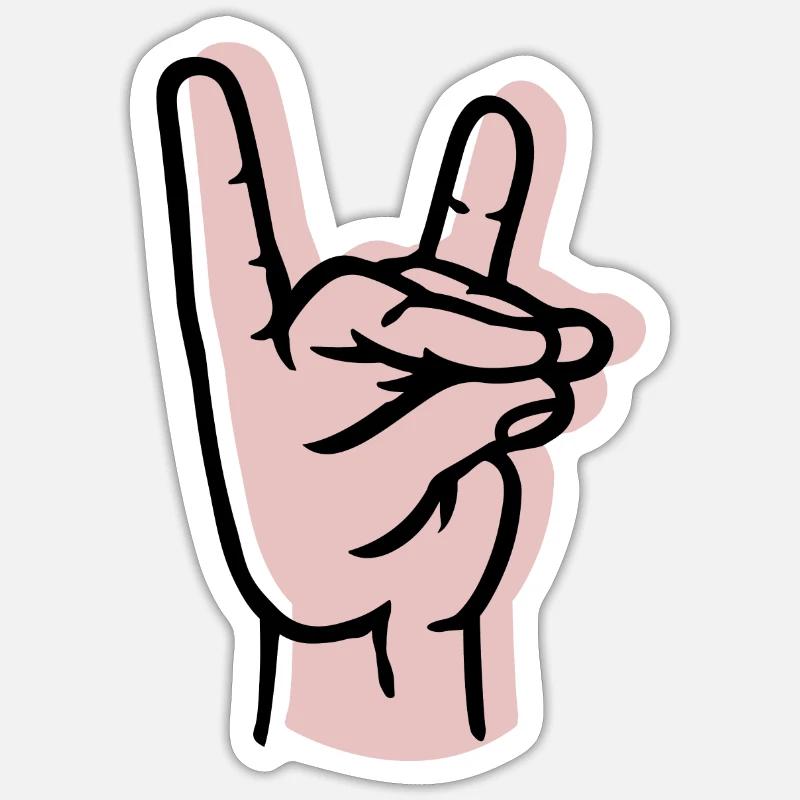 Hand - Fuchs - Versatz - Sticker Größe S (10 x 10 cm) - Mattweiß